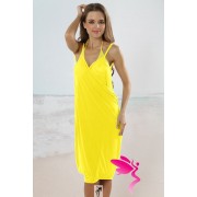 Sexy Stylish Cross Front Beach Cover-up Yellow