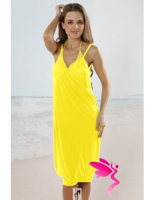 Sexy Stylish Cross Front Beach Cover-up Yellow