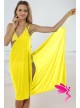 Sexy Stylish Cross Front Beach Cover-up Yellow