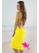 Sexy Stylish Cross Front Beach Cover-up Yellow