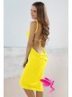 Sexy Stylish Cross Front Beach Cover-up Yellow