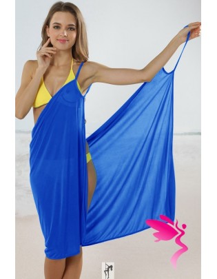 Sexy Stylish Cross Front Beach Cover-up Sapphire Blue