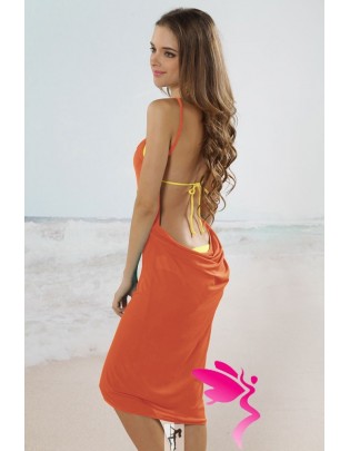 Sexy Stylish Cross Front Beach Cover-up Orange