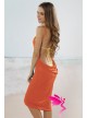 Sexy Stylish Cross Front Beach Cover-up Orange